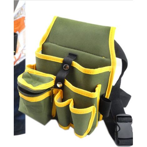 Outil Multifonctionnel Sac Banane Ceinture Ajustable Sac de Travail Professionnel 1pc Vert (1/3)