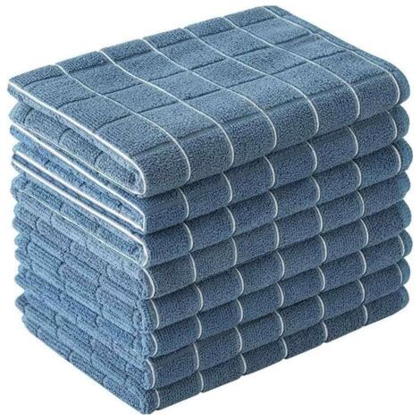 Torchons en microfibre - Torchons de cuisine doux, ultra-absorbants et non pelucheux - Lot de 8 (motif à carreaux noirs) - 66 x 46 cm…