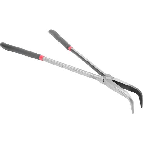 400 mm/16 Zoll extra lange Spitzzange mit 90 Grad abgewinkelten Backen und gebogener Spitze – Reparaturwerkzeug (1/5)