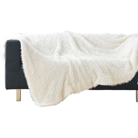 Plaid effet peluche et polaire 180 x 220 cm Nuage (1/3)