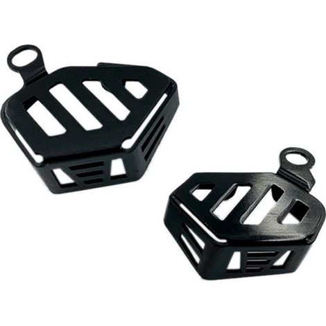 1 Set. Farbe: Schwarz. Material: Metall. Schutzabdeckung für den Bremsflüssigkeitsbehälter des Motorrads. (1/5)