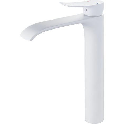Blanc Robinet Salle de Bain Robinet de Lavabo Cascade Mitigeur Monocommande Robinet de Salle de Bain Lavabo Salle de Bain Eau Froide et Chaude (1/5)
