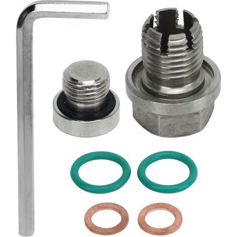 Bouchon de vidange renforcé en acier inoxydable M12,1×1,5 mm – kit réparation carter huile avec taraudeur intégré et joint torique 15 mm (1/5)
