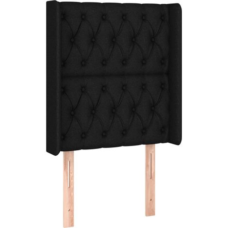 Maison Exclusive - Cabecero con orejas de tela negro 83x16x118/12 (1/5)