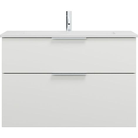 burgbad Eqio lavabo en fonte minérale avec meuble sous-lavabo, (1/2)