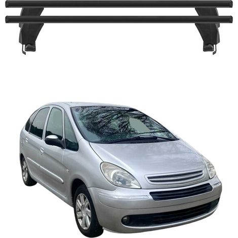 OMAC Dachträger Querträger Alu für Citroen Xsara Picasso 1999-2010 – Abschließbar – T-Nut – City-Crash-getestet – Max. 50 kg Schwarz (1/5)