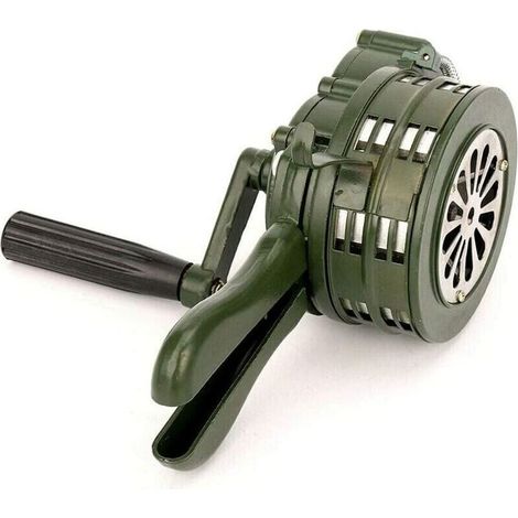 Klaxon à manivelle sirène portable 110dB alarme en métal à commande manuelle alarme de sécurité d'urgence Air Raid-INHHUB-DOU (1/4)