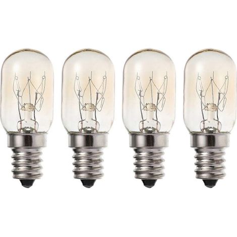 Lot de 4 ampoules de 10 W pour réfrigérateur, culot E12S, compatibles avec les hottes aspirantes. (1/3)