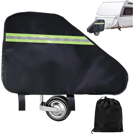 Housses d'attelage de remorquage Crochet d'attelage de voiture Tissu Oxford 600D imperméable, coupe-vent, respirant pour camping-car, lumière humide, rayures, pluie (1/5)