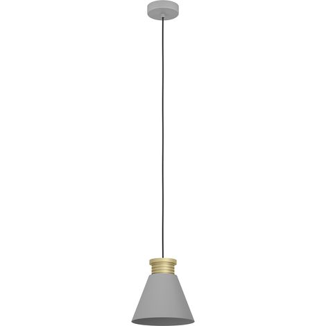 Lampadario A Sospensione Vintage Twicken Acciaio Grigio Oro 1 Luce E27