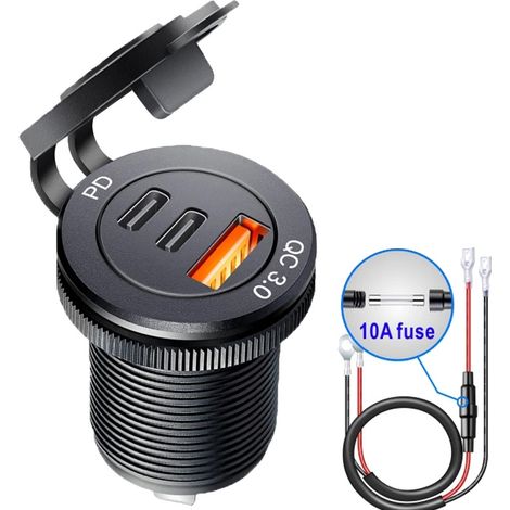 Prise de Charge, Design Étanche, Ports USB Doubles, 1 (1/2)