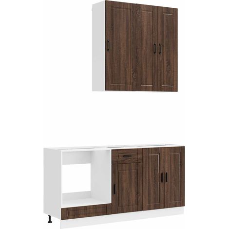 Maison Exclusive - Kuchyňská jednotka PORTO 5 ks Hnědý dub Kompozitní dřevo (1/5)