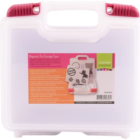 Vaessen Creative 1009-002 Magnetica goffratura, Scatola di plastica per trasportare e riporre Fustelle in Metallo, 24,5 x 25,4 x 7,5 cm (1/5)