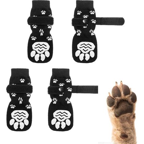 Rutschfeste Hundesocken für den Innenbereich Hundesocken mit Griffigkeit und Traktionskontrolle für Holzböden im Innenbereich 4 Stück Verstellbar (1/5)