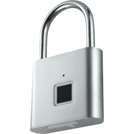 Cadenas à empreintes digitales sans clé étanche antivol en alliage de zinc pour armoire à vélo Noir (1/5)