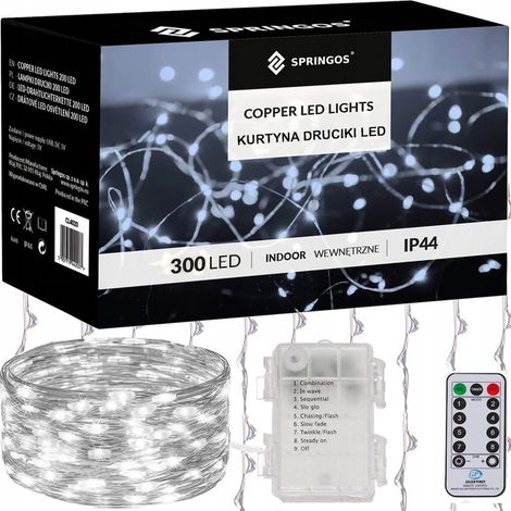 Tenda luminosa 300 LED bianchi freddi per interni ed esterni (1/5)