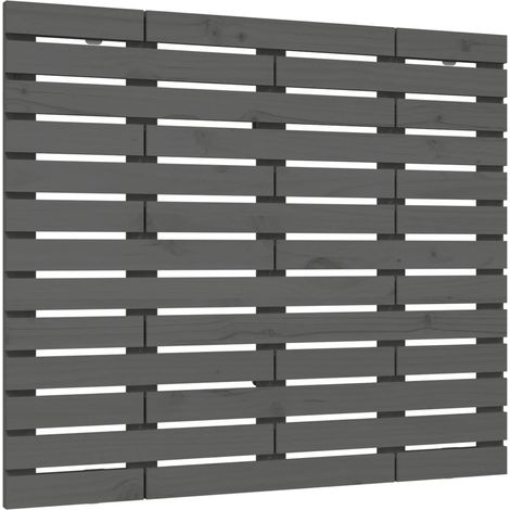 Testiera letto accessorio camera da letto pensile 146 x 3 x 91,5 cm legno massello grigio TDL0202653