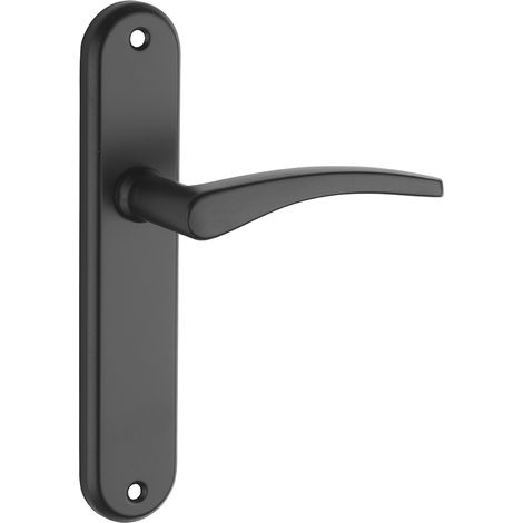 Thirard – Ensemble de poignées pour porte intérieure Vesta sans trou – Carré 7mm – Entr'axes 165mm – Finition noir aluminium embouti