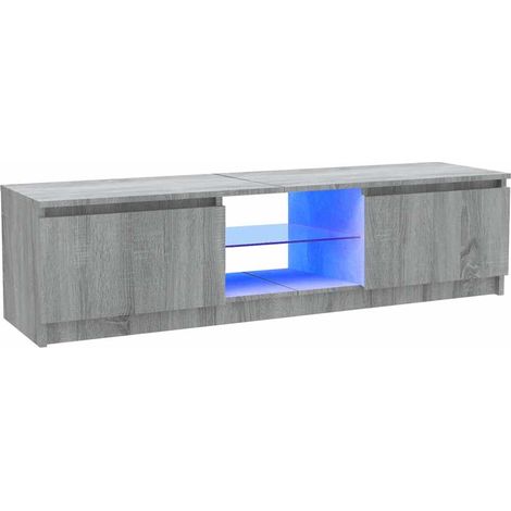 TV-Möbel mit LED-Lichtern Sonoma Grau 120x30x35,5 cm