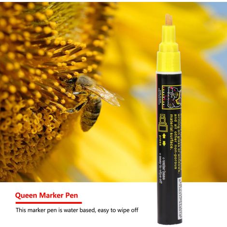 Marqueur de reine d'abeille en plastique haute qualité, stylo peinture pour apiculteur, 8 couleurs (jaune), outil de marquage pratique (1/5)