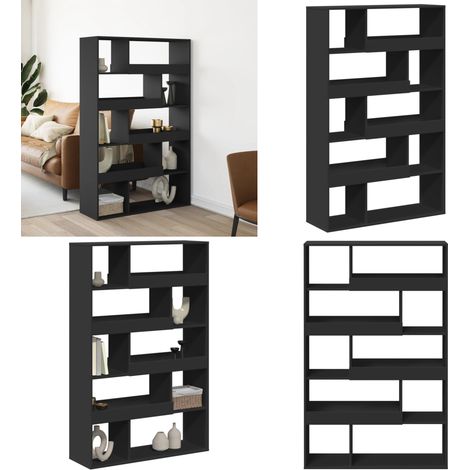 vidaXL Bücherregal Schwarz 100x33x156,5 cm Holzwerkstoff (1/5)