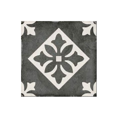 Carrelage sol / mur effet ciment motif gris foncé 20x20 cm ART NOUVEAU PADUA BLACK (vendu par boite de 1m2) (1/4)