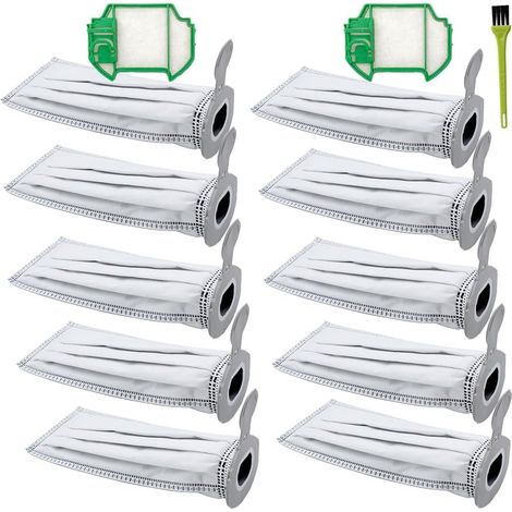 10 Staubsaugerbeutel kompatibel mit Vorwerk Kobold VK7 FP7, hochwertige Filterbeutel, Ersatzstaubbeutel und 2 Motorschutzfilter für Kobold-AquaForge (1/2)