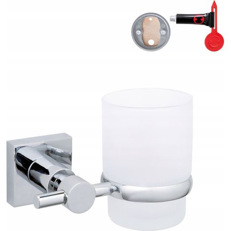 Soporte para baño y portacepillos de dientes de cristal TESA HUKK, metal, cromo (1/5)