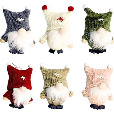 Décorations de Noël pour Sapin,De Noël Poupée Scandinave Suédoise Père Noël Décoration d'arbre De Noël suédois en Peluche scandinave Noël Santa Ornements pour Arbre de Noël (1/5)