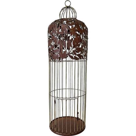 Cage plantes marron fer 31x31x101cm (1/3)