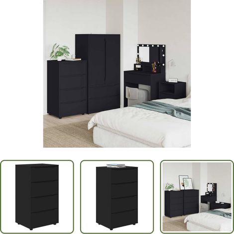 Holzschrank - Stauraumschränke 2 pcs Schwarz 60 x 48 x 105 cm Holzwerkstoff (1/5)