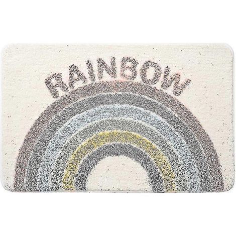 Tapis de bain arc-en-ciel floqué, tapis de salle de bain (1/5)