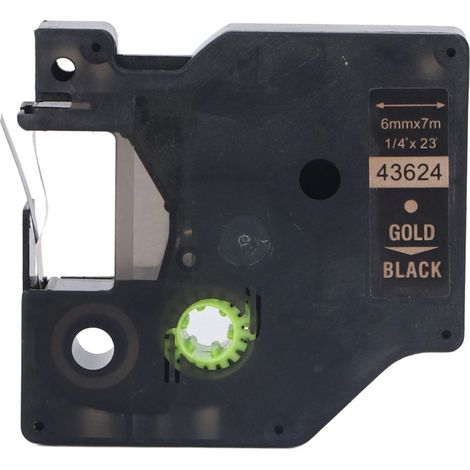 Ruban Étiqueteuse 6mm x 7m, PET Transparent Résistant Eau/Huile, Compatible LMPC 16596 LM150 LM450 LM350, Or sur Noir (1/5)