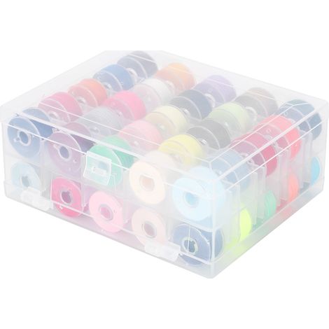 50 Bobines de Fil à Coudre Multicolores en Boîte Double Couche Transparente pour Machine à Coudre (1/5)