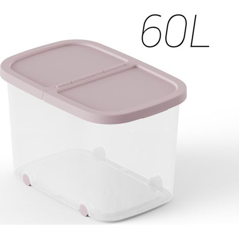 CAJA MULTIUSOS RUEDAS 59X39X38 CM 60L ROSA