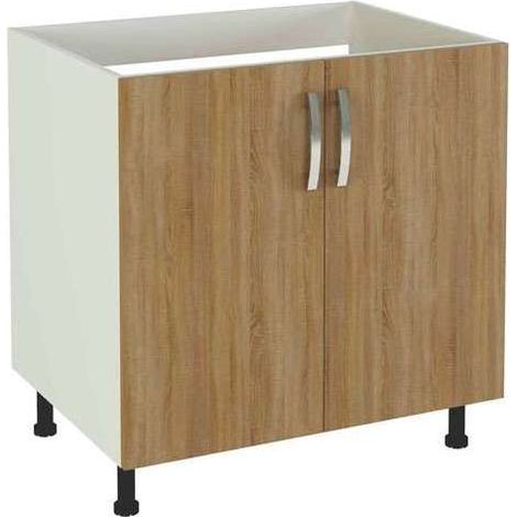 Mueble cocina fregadero 2 puertas en roble cortez. 83 cm(alto)80 cm(ancho)58 cm(largo)