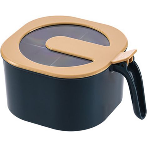 Gewürzbox mit 4 Fächern, vielseitiger, tragbarer, staubdichter Gewürzbehälter mit Deckel und Löffeln für die Küche (1/5)