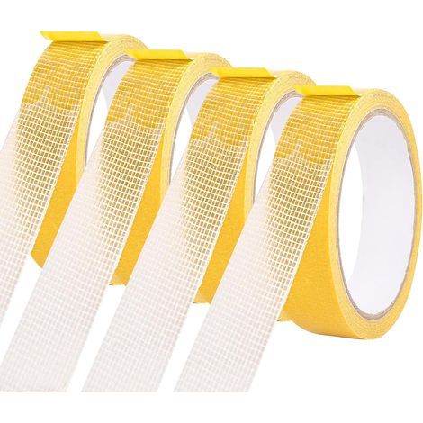 BOED 4 Rouleaux Adhésif Double Face Puissant 2.5 cm x 10 m Ruban Adhésif Double Face Adhésif Double Face Facile à Couper Adhesif Double Face pour Cuisine Maison École ou Extérieur (1/5)