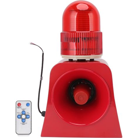 Alarme Sonore et Lumineuse Industrielle, Télécommande sans Fil LED Avertisseur Lumineux Klaxon Sirène Alarme 120db Personnalisable Voix Stroboscopique D'avertissement D'urgence (1/5)