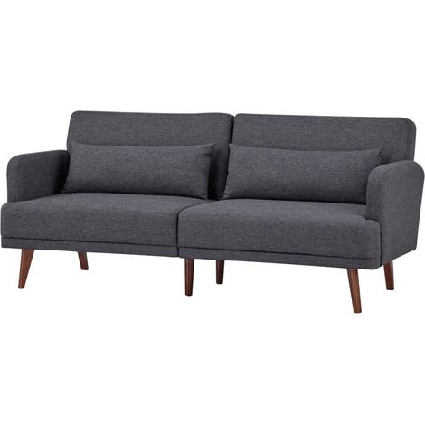 Divano Due posti letto Tessuto Moderno Imbottito braccioli Mod Boston antracite (1/2)