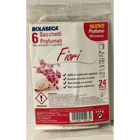 6 SACCHETTI PROFUMATI FIORI PER ARMADI E CASSETTI