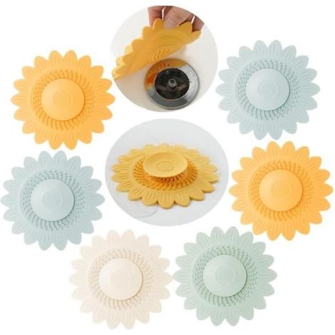 Lot de 6 Bouchons de Vidange en Silicone,Xiuyer Bouchon Baignoire Universel pour Baignoire Filtre de Protection pour Sol Buanderie (1/4)