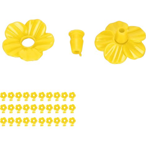 Lot 30 fleurs multicolores – PLA – accessoires mangeoire colibris – jaune