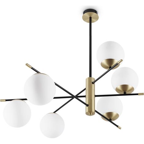 Plafoniera Contemporanea Gourmet Metallo Nero 6 Luci E14 (1/2)