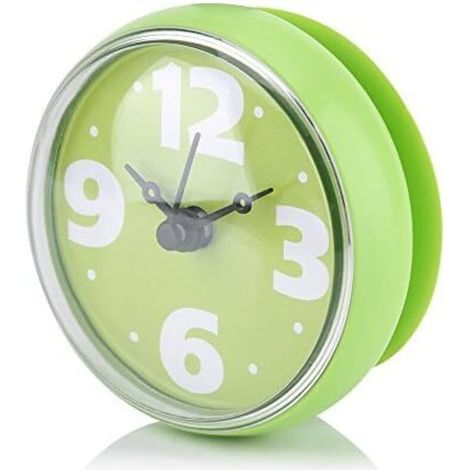 Mini Waterproof Suction Cup Clock, Specialty Clocks, Waterproof Bathroom Clocks, Bathtub Shower Clock (Green) (1/5)