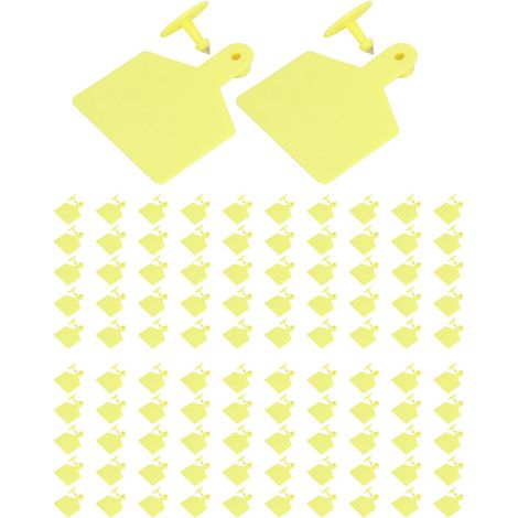 Étiquettes d'oreille pour bétail jaunes, 100 pièces - Matériel d'identification et de manipulation des animaux d'élevage (1/5)