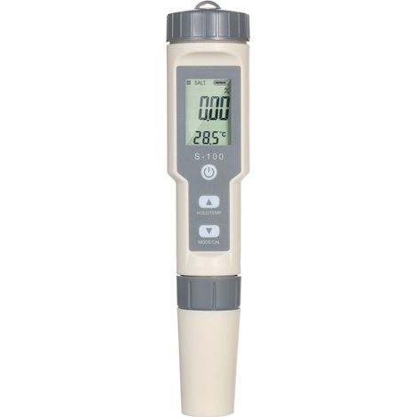 Testeur de dispositif d'analyse de la qualité de l'eau portable de type stylo 4 en 1 Salinité/EC/TDS/Temp. Compteur multifonctionnel avec fonction ATC Conversion de compteur de température ℃/℉ (1/5)