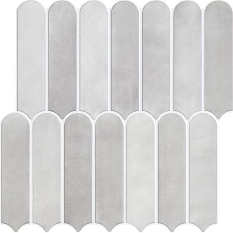 10 Pièces Credence Adhesive pour Cuisine, Mat Dégradé de Gris, Carrelage Adhesif Mural, 30 x 30 cm, Carrelage Adhésif pour cuisine, salle de bain, décoration murale (1/5)