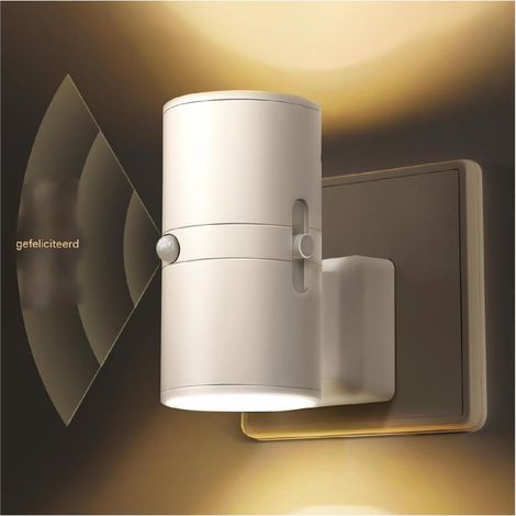 Lampe De Nuit Avec Capteur De Mouvement - 3 Modes Aan/Automatique/Off - Réglage De La Luminosité - Pour Prise Murale - Pour Couloirs Cuisines Salles De Bains Chambres Escaliers - 1 W