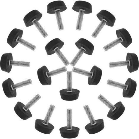 Möbelbein – Bezugsquellenübersicht – Schraubfüße M6 x 20 mm x 22 mm – 20er-Pack – Schwarz (1/4)